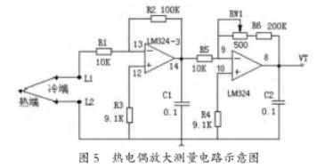 熱電偶放大測量電器示意圖